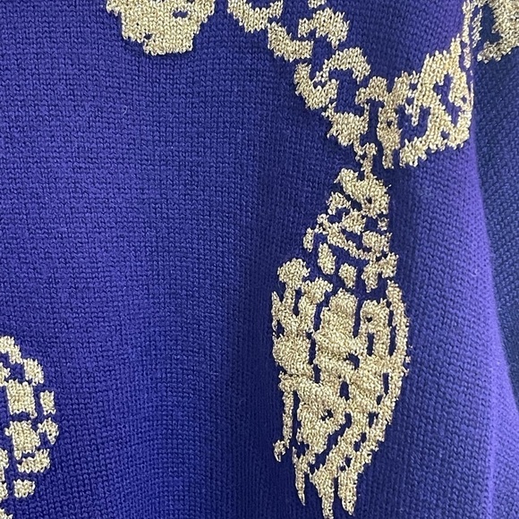 Escada by Margaretha Ley Vintage Purple Wool Sweater w/ Gold Embroidery Size 38 - Picture 12 of 15